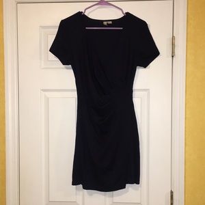 Dark V-neck mini dress